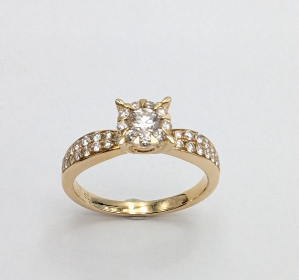 Hovedbilde Gult gull Diamantring